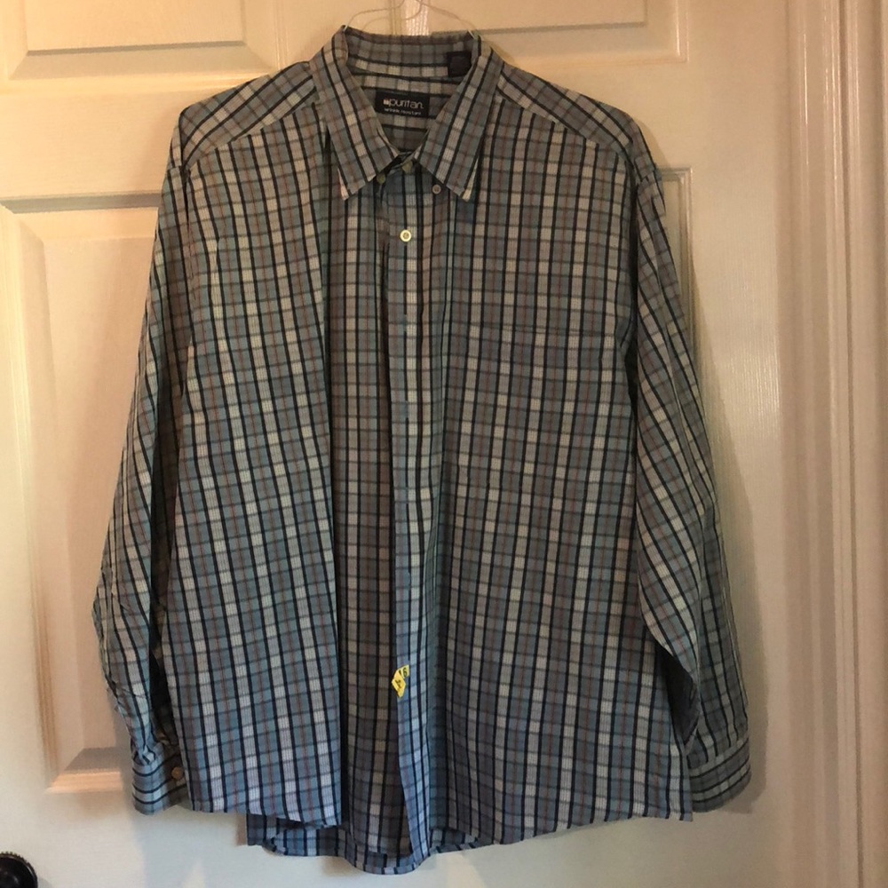 PURITAN WRINKLE RESISTANT PLAID SHIRT 2X